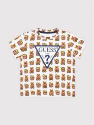 Guess T-Shirt H1YT00 K6YW1 Biały Regular Fit. Białe koszulki dziewczęce Guess, m, z aplikacjami, z bawełny, bez ramiączek. Za 79.99 zł.