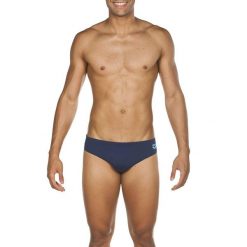 Kąpielówki slipy męskie na basen Arena Equilbrium Brief. Niebieskie kąpielówki męskie Arena, m, bez wzorów, do pływania. Za 49.99 zł.