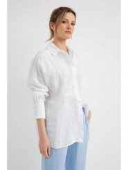 Josephine & Co Lniana bluzka "Diva" w kolorze białym rozmiar: 42. Białe bluzki damskie Josephine & Co, bez wzorów, ze lnu, bez kołnierzyka, bez ramiączek. Za 282.99 zł.