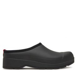 Klapki Hunter. Czarne klapki damskie Hunter, bez wzorów, bez obcasa. Za 309.99 zł.