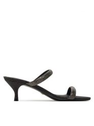 Guess Klapki Glitze FLGGLE ELE03 Czarny. Czarne klapki damskie Guess, z aplikacjami, z tworzywa sztucznego, bez obcasa. Za 399.99 zł.