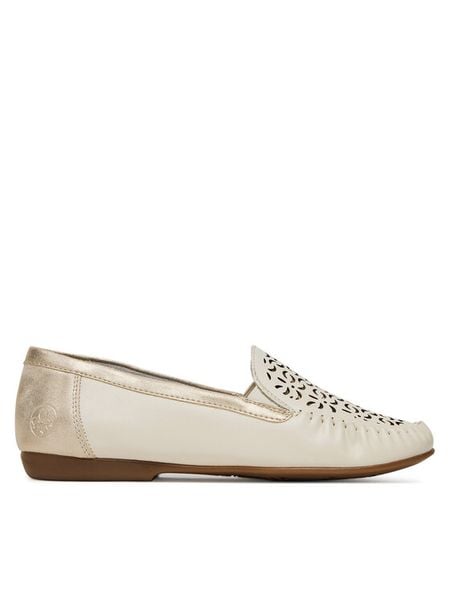 Rieker Mokasyny CEO-L6350-60 Beżowy jasny. Brązowe mokasyny damskie Rieker, ze skóry. Za 299.99 zł.