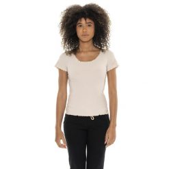 Koszulka na co dzień na siłownię. Brązowe t-shirty damskie LEONE 1947 APPAREL, bez wzorów, z bawełny, bez kołnierzyka. W wyprzedaży za 89.72 zł.