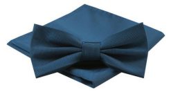 Mucha Męska z Poszetką w Zestawie - Alties - Ciemnoniebieska. Niebieskie krawaty i muchy męskie Alties, bez wzorów, eleganckie. Za 54.00 zł.