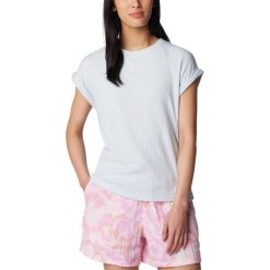 Koszulka damska Columbia Crystal Pine z krótkim rękawem. Niebieskie t-shirty damskie Columbia, s, bez wzorów, z bawełny, bez kołnierzyka. W wyprzedaży za 125.00 zł.