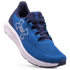 Buty do biegania męskie Under Armour Charged Pursuit 3 Big Logo. Niebieskie obuwie do biegania damskie Under Armour. W wyprzedaży za 210.65 zł.
