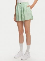 Lacoste Szorty materiałowe FF0226 Zielony Relaxed Fit. Zielone szorty damskie Lacoste, bez wzorów, ze lnu. Za 299.99 zł.