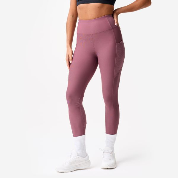 Legginsy fitness damskie Domyos. Fioletowe legginsy damskie DOMYOS, l, bez wzorów, z elastanu, z podwyższonym stanem, na fitness i siłownię. Za 79.99 zł.