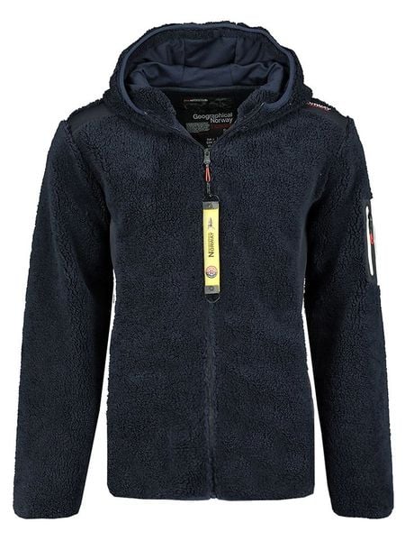 Geographical Norway Kurtka polarowa w kolorze granatowym rozmiar: M. Niebieskie kurtki męskie Geographical Norway, m, bez wzorów, z polaru, bez kaptura. Za 174.02 zł.