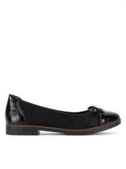 Rieker Baleriny 45358-00 Czarny. Czarne baleriny damskie Rieker, bez wzorów, z materiału, bez obcasa. Za 319.99 zł.