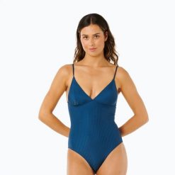 Strój kąpielowy jednoczęściowy damski Rip Curl Luxe Surf Good. Niebieskie stroje jednoczęściowe damskie Rip Curl, l, bez wzorów. Za 219.99 zł.
