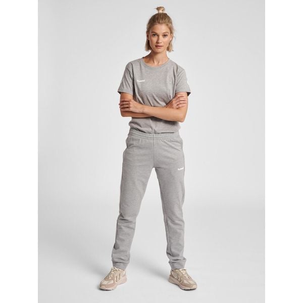 Koszulka sportowa z krótkim rękawem damska Hummel hmlGO cotton. Szare bluzki sportowe damskie HUMMEL, s, bez wzorów, z bawełny, bez ramiączek. Za 39.69 zł.
