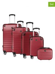 Geographical Norway 5-częściowy zestaw "Sunlight" w kolorze bordowym rozmiar: onesize. Czerwone walizki Geographical Norway, bez wzorów, z materiału. Za 543.99 zł.