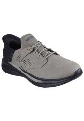 Buty sportowe Sneakersy męskie, Slip-Ins: Slade - Macklin. Szare buty sportowe na co dzień męskie Skechers, na zimę, z materiału, bez zapięcia, trekkingowe. Za 349.99 zł.