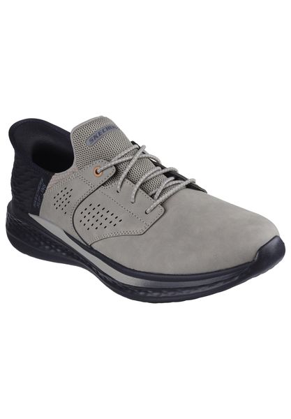 Buty sportowe Sneakersy męskie, Slip-Ins: Slade - Macklin. Szare buty sportowe na co dzień męskie Skechers, z materiału, bez zapięcia, trekkingowe. Za 349.99 zł.