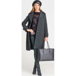 PŁASZCZ ARMANI EXCHANGE W KRATĘ. Czarne płaszcze damskie Armani Exchange, l, z aplikacjami. Za 734.50 zł.