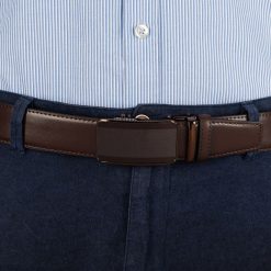Pasek męski skórzany 3,5 cm klamra automatyczna Beltimore brązowy 02-542 : Kolory - brązowy, beżowy, Rozmiar pasków - r.120-135 cm. Brązowe paski męskie bez wzorów, ze skóry, wizytowe. Za 64.99 zł.