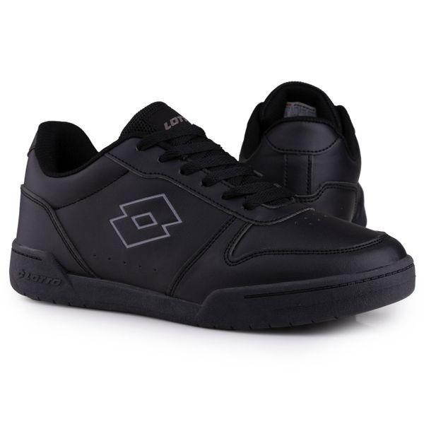 Buty męskie sportowe trampki Lotto TITANIS. Czarne trampki i tenisówki męskie Lotto, bez wzorów, z materiału, bez zapięcia. Za 138.00 zł.