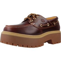 Buty sportowe Kobieta TIMBERLAND STST BOAT SHOE BURG, Wide. Brązowe buty sportowe na co dzień damskie Timberland, bez wzorów, ze skóry. Za 665.65 zł.