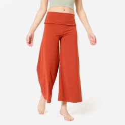 Spodnie fitness damskie Domyos 7/8. Brązowe spodnie sportowe damskie DOMYOS, l, z materiału, na fitness i siłownię. Za 159.99 zł.