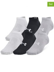 Under Armour Skarpety sportowe (6 par) "Essential" w kolorze białym, czarnym i szarym rozmiar: M. Białe skarpetki męskie Under Armour, bez wzorów, z materiału. Za 76.95 zł.