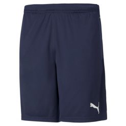 Spodenki męskie Puma teamRISE Training Shorts granatowe. Białe szorty męskie Puma, bez kołnierzyka. Za 85.00 zł.