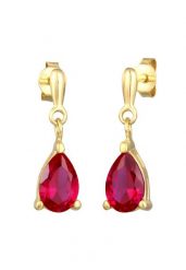 Elli Damska zawieszka do uszu kropla z syntetycznym Rubinem z pozłacanego srebra próby 925 Sterling Silver Kolczyki 1 ct Damski. Szare kolczyki damskie Elli, z rubinem, pozłacane. Za 248.99 zł.