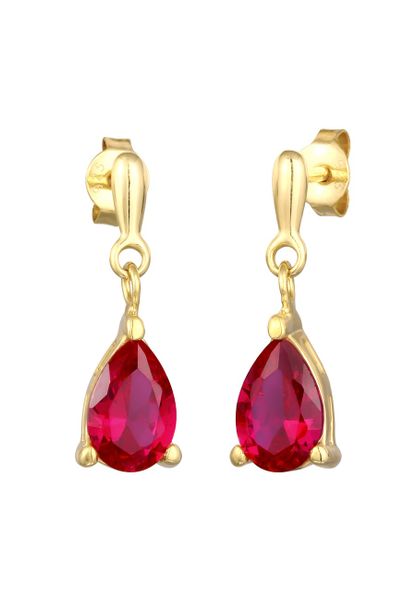 Elli Damska zawieszka do uszu kropla z syntetycznym Rubinem z pozłacanego srebra próby 925 Sterling Silver Kolczyki 1 ct Damski. Szare kolczyki damskie Elli, z rubinem, pozłacane. Za 248.99 zł.