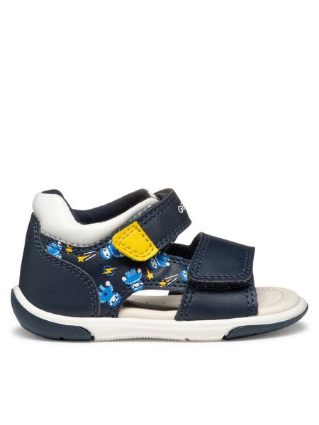 Geox Sandały B Sandal Zapito B556EA 05404 CF42Q Granatowy. Niebieskie sandały chłopięce Geox, ze skóry, bez zapięcia. Za 199.99 zł.