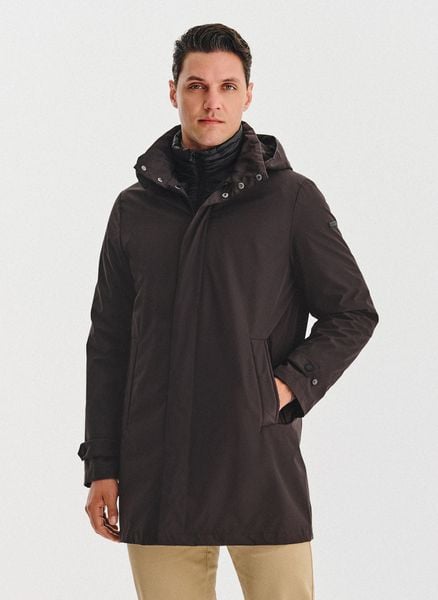 PAKO LORENTE – Brązowa kurtka jesienna 2w1. Brązowe kurtki męskie Pako Lorente, na jesień, m, bez wzorów, bez kaptura. Za 499.99 zł.