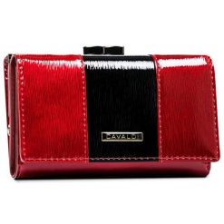 Elegancki, czerwony portfel damski ze skóry naturalnej zamykany na bigiel i zatrzask - 4U Cavaldi. Czerwone portfele damskie 4U Cavaldi, bez wzorów, ze skóry. Za 79.99 zł.