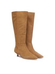 LAUREN RALPH LAUREN Kozaki Frncsa Tl Hl 802P15726003 Brązowy jasny. Brązowe kozaki damskie Lauren Ralph Lauren, ze skóry, bez obcasa, na szpilce. Za 1,299.00 zł.