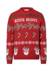 Only&Sons sweter z dzianiny Mężczyźni Sztuczne włókno czerwony|wielokolorowy, XL. Czerwone swetry męskie Only&Sons, m, bez wzorów, z dzianiny, bez kołnierzyka. Za 149.95 zł.