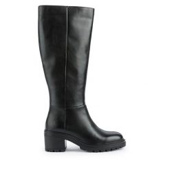 Kozaki Geox. Czarne kozaki damskie Geox, bez obcasa, na słupku. Za 719.99 zł.