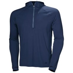 Bluza z kapturem 1/2 zip Helly Hansen Shine Solen. Niebieskie bluzy z kapturem męskie Helly Hansen, l, z elastanu. Za 422.00 zł.