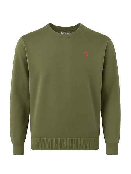 U.S. Polo Assn. Sweter w kolorze oliwkowym rozmiar: XL. Brązowe swetry męskie U.S. Polo Assn., s, bez wzorów, z bawełny, bez kołnierzyka. Za 201.08 zł.