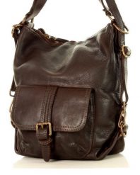 Torebka damska brązowa MARCO MAZZINI v49a. Brązowe shopper bag damskie bez wzorów, ze skóry, na ramię, bez dodatków. Za 550.05 zł.