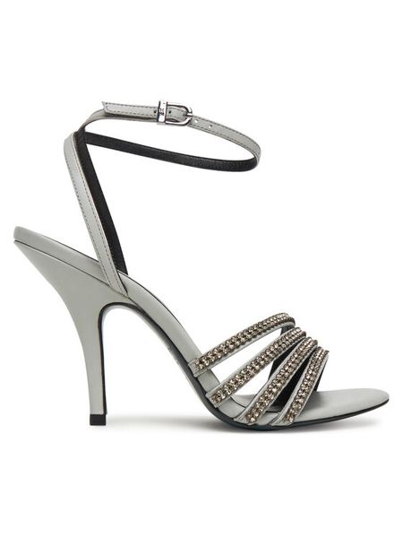 Patrizia Pepe Sandały 8X0076/L083 Srebrny. Szare sandały damskie Patrizia Pepe, bez wzorów, ze skóry, bez obcasa, na szpilce. Za 1,389.00 zł.