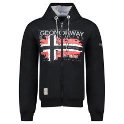Bluza męska Geographical Norway GRUSTY BLACK, czarna. Czarne bluzy z kapturem męskie Geographical Norway, m, z bawełny. Za 169.00 zł.