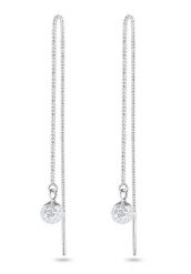 Elli Damskie kolczyki wiszące kula Glamorous z kryształami ze srebra próby 925 Sterling Silver Kolczyki 1 ct. Szare kolczyki damskie Elli, z kryształem, srebrne. Za 249.89 zł.