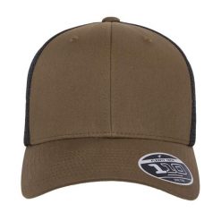 Siatkowa Czapka Z Daszkiem Z Recyklingu. Zielone czapki męskie FLEXFIT, bez wzorów, sportowe. Za 88.99 zł.