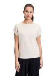 CARTOON Koszulka w kolorze kremowym rozmiar: 36. Brązowe bluzki damskie Cartoon, bez wzorów, bez kołnierzyka, bez ramiączek. Za 74.63 zł.