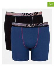 Sloggi Bokserki (2 pary) w kolorze niebiesko-czarnym rozmiar: M. Czarne bokserki męskie Sloggi, bez wzorów. Za 39.49 zł.