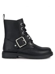 Geox Botki Jr Eclair J369QD 000BU C9999 D Czarny. Czarne botki dziewczęce Geox, bez wzorów, ze skóry, bez ramiączek. Za 359.99 zł.