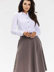 Spódnica Model A673 Taupe - awama. Szare spódniczki damskie Awama, l, bez wzorów, z elastanu, biznesowe, midi, dopasowane. Za 258.46 zł.