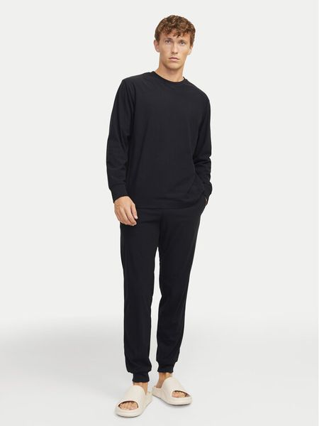 Jack & Jones Piżama Solid 12268536 Czarny Loose Fit. Czarne piżamy męskie Jack & Jones, m, bez wzorów, z syntetyku, bez ramiączek. Za 139.99 zł.