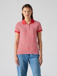 Levi's Koszulka polo w kolorze czerwono-białym rozmiar: S. Czerwone bluzki damskie Levi's, s, bez wzorów, bez kołnierzyka, bez ramiączek. Za 65.54 zł.