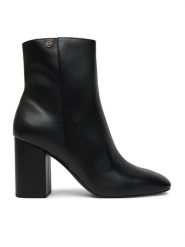 MICHAEL Michael Kors Botki 40F4HZHEEL Czarny. Czarne botki damskie MICHAEL Michael Kors, ze skóry, bez obcasa, na słupku, bez zapięcia. Za 599.99 zł.
