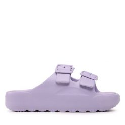 Klapki Gap. Fioletowe klapki damskie GAP, bez wzorów, bez obcasa. Za 139.99 zł.
