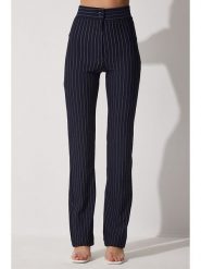 Happiness Istanbul Spodnie w kolorze granatowym rozmiar: 36. Niebieskie spodnie materiałowe damskie Happiness Istanbul, bez wzorów, z materiału, z podwyższonym stanem. Za 70.41 zł.